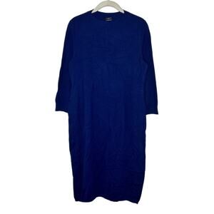 Talbots Long Sweater Blue Wool Blend Mock Neck Womens Size Petite M